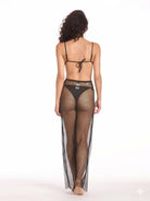 Transparan cover up pantolon arkadan görünüm zarif kesim Made in Italy kumaş ile modern beachwear ve resortwear stil